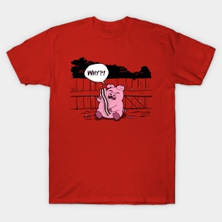 Funny Bacon Crying Pig Cartoon Gift For Bacon Lovers T-Shirt